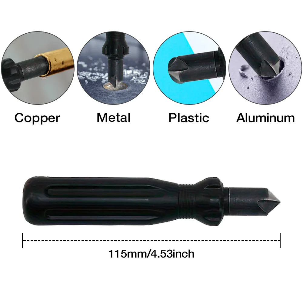 Short Hand Reamer and Countersink Set | Professional Deburring Tool for Carpentry and Plumbing